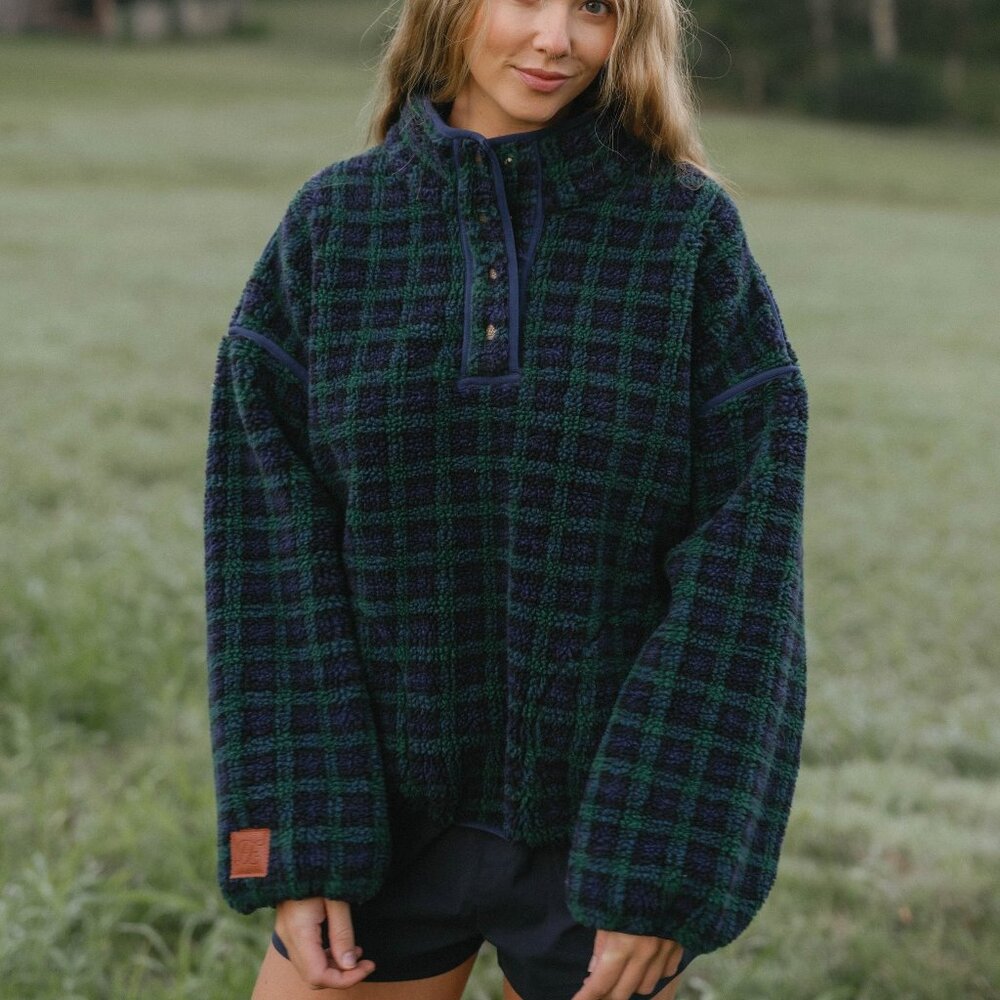 Eleven Eleven: Plaid Fleece Pullover Size M